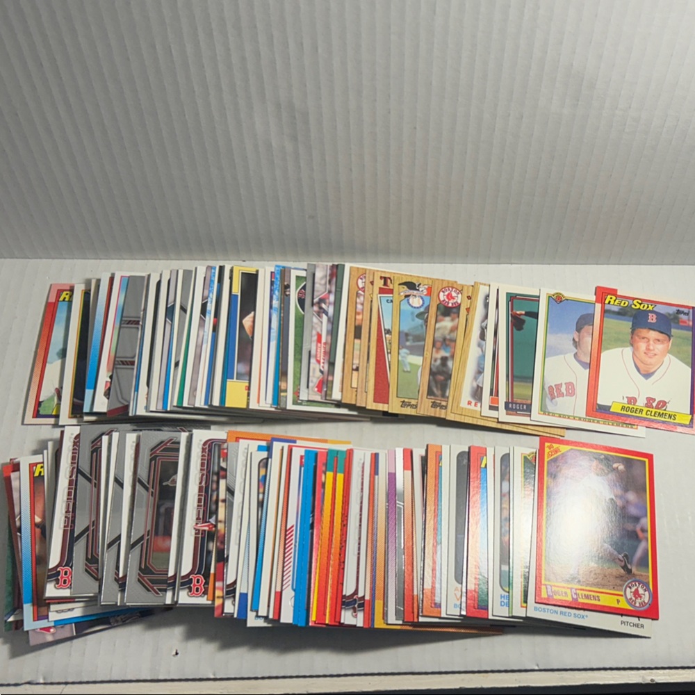 150 Assorted Boston Red Sox Baseball Trading Cards
